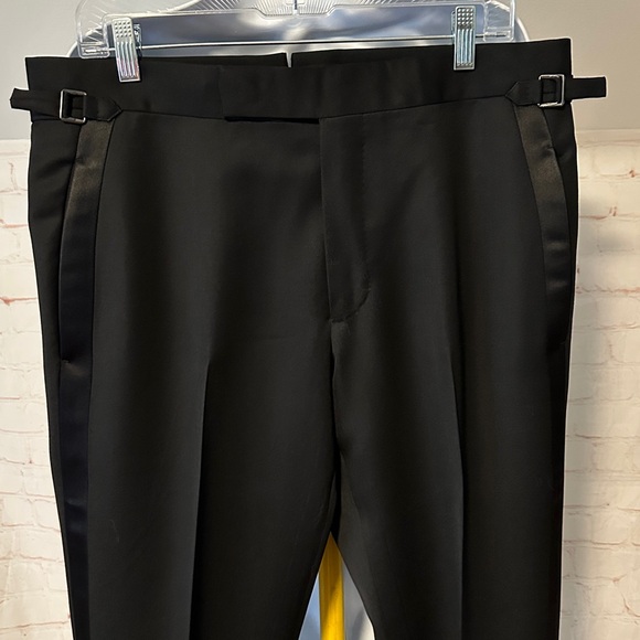 Tom Ford Tuxedo Pants Black Wool Flat Front Formal Sz 34x32 - Picture 3 of 13